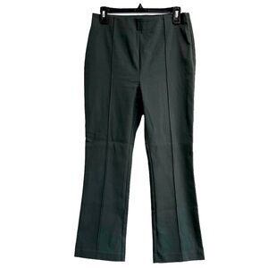 LOFT High Waist Cropped Pants Olive Green Color Side Zip Stretch Size 6